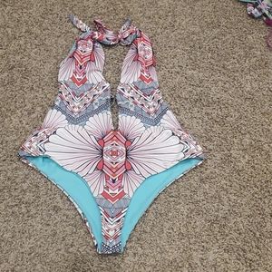 Gorgeous 1 piece reversible bathing suit!!